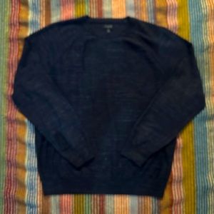 JCrew Factory Ragland budded crewneck sweater. Heather Navy Blue. Size medium.